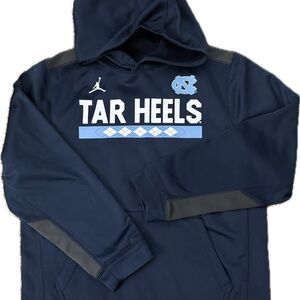 Boys L Jordan Navy Tar Heels Pullover Hoodie